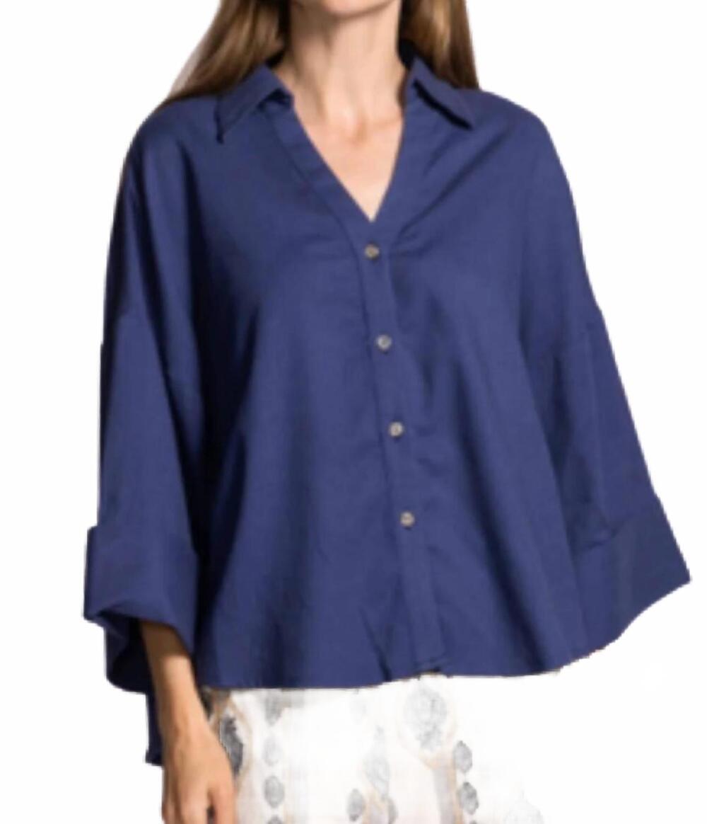 NEW PINK MARTINI women's charlie top in navy